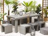 6 Seater Concrete Garden Dining Set Stools Grey TARANTO_789729