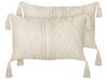 Conjunto 2 almofadas decorativas em algodão creme claro 30 x 50 cm CAESIA_915784