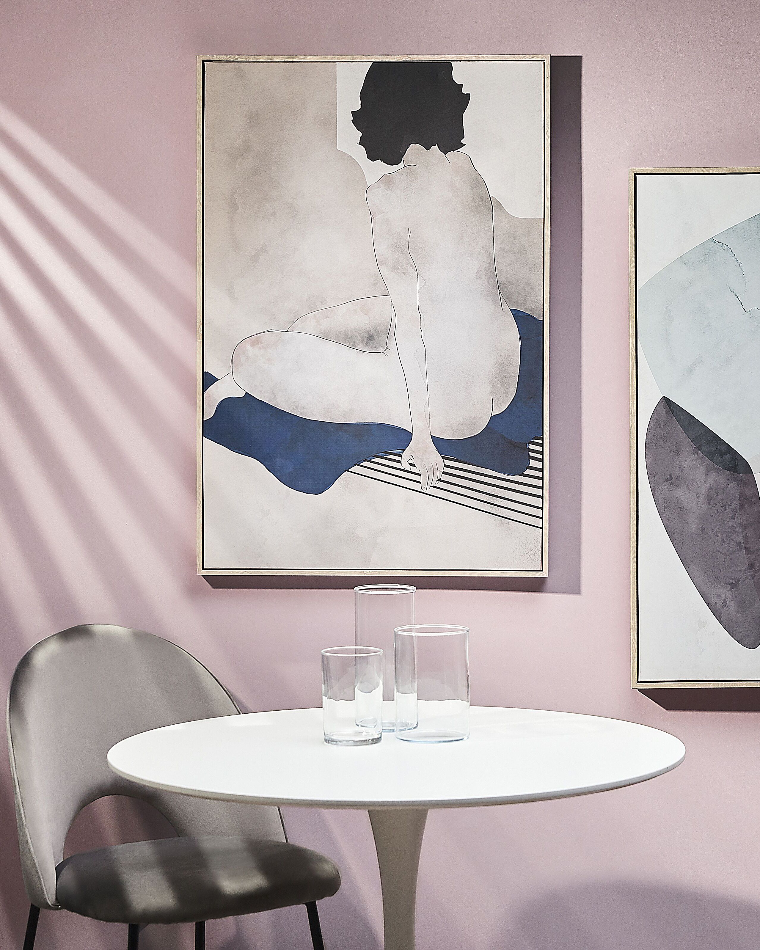 Quadro decorativo com moldura 63 x 93 cm preto e cinzento GRAVONI