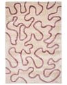 Teppich Viskose weiss / rosa 160 x 200 cm abstraktes Muster Kurzflor KAPPAR_903995
