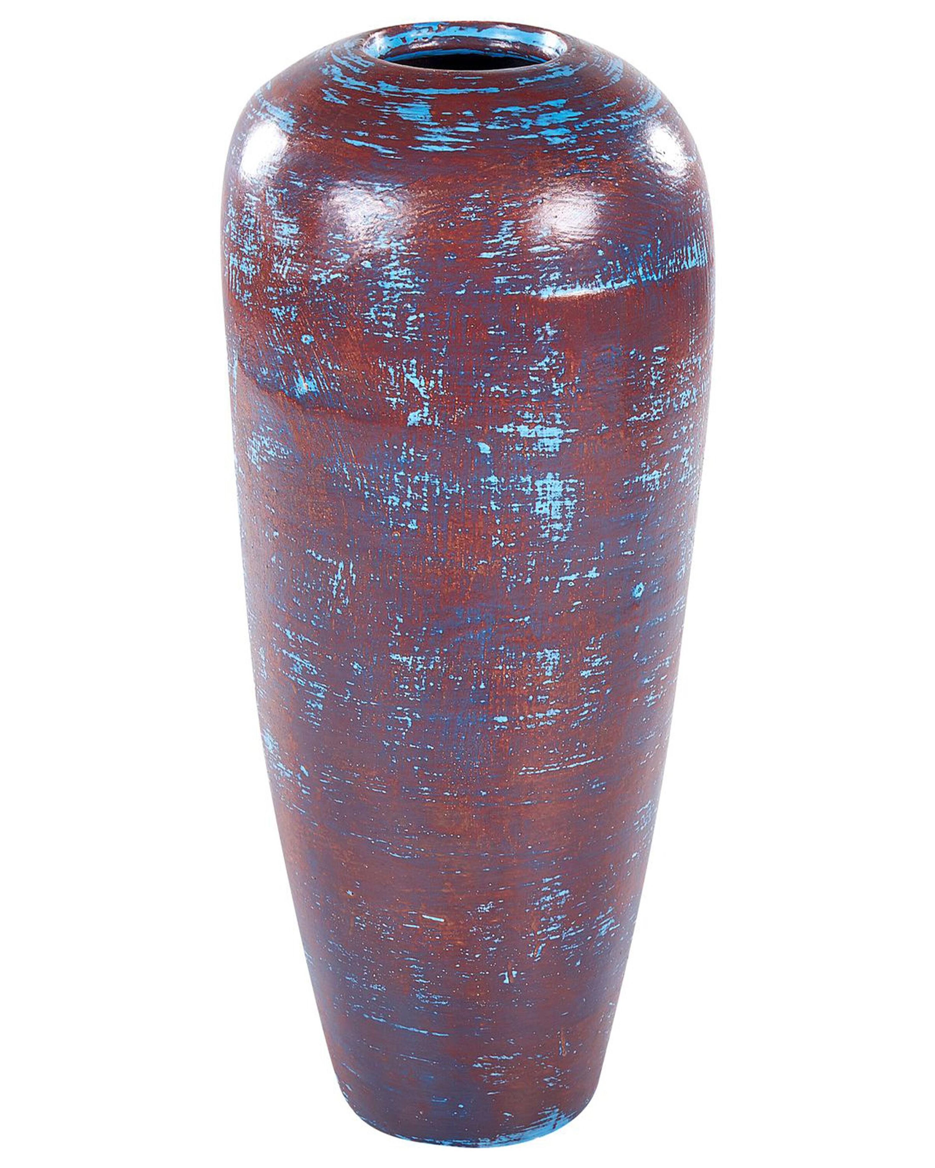 Decoratieve vaas terracotta bruin/blauw 59 cm DOJRAN