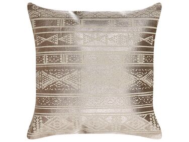 Bawełniana poduszka dekoracyjna w geometryczny wzór 50 x 50 cm różowe złoto OUJDA