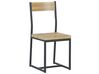 Zestaw do jadalni stół 2 krzesła i ławka jasne drewno z czarnym FLIXTON_785620