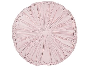 Poduszka dekoracyjna z plisami ⌀ 40 cm różowa UDALA
