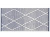 Teppich Baumwolle blau / weiß 80 x 150 cm geometrisches Muster Kurzflor SYNOPA_842825