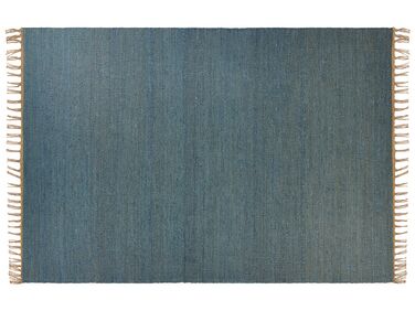 Tapete de juta azul turquesa e castanho 160 x 230 cm LUNIA