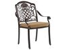 Zestaw ogrodowy metalowy stół i 4 krzesła brązowy SALENTO z parasolem (16 opcji do wyboru)_863980