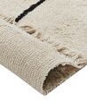 Teppich Baumwolle beige / schwarz 140 x 200 cm Gesichtsmotiv Kurzflor NURU_840018