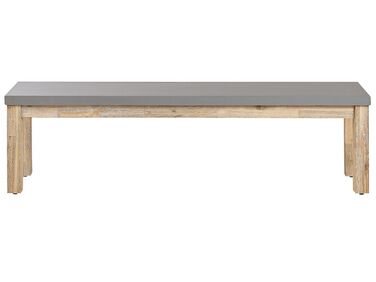 Sitzbank Beton / Akazienholz grau / heller Holzfarbton 160 cm OSTUNI