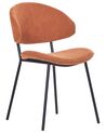 Set of 2 Fabric Dining Chairs Orange KIANA_874311