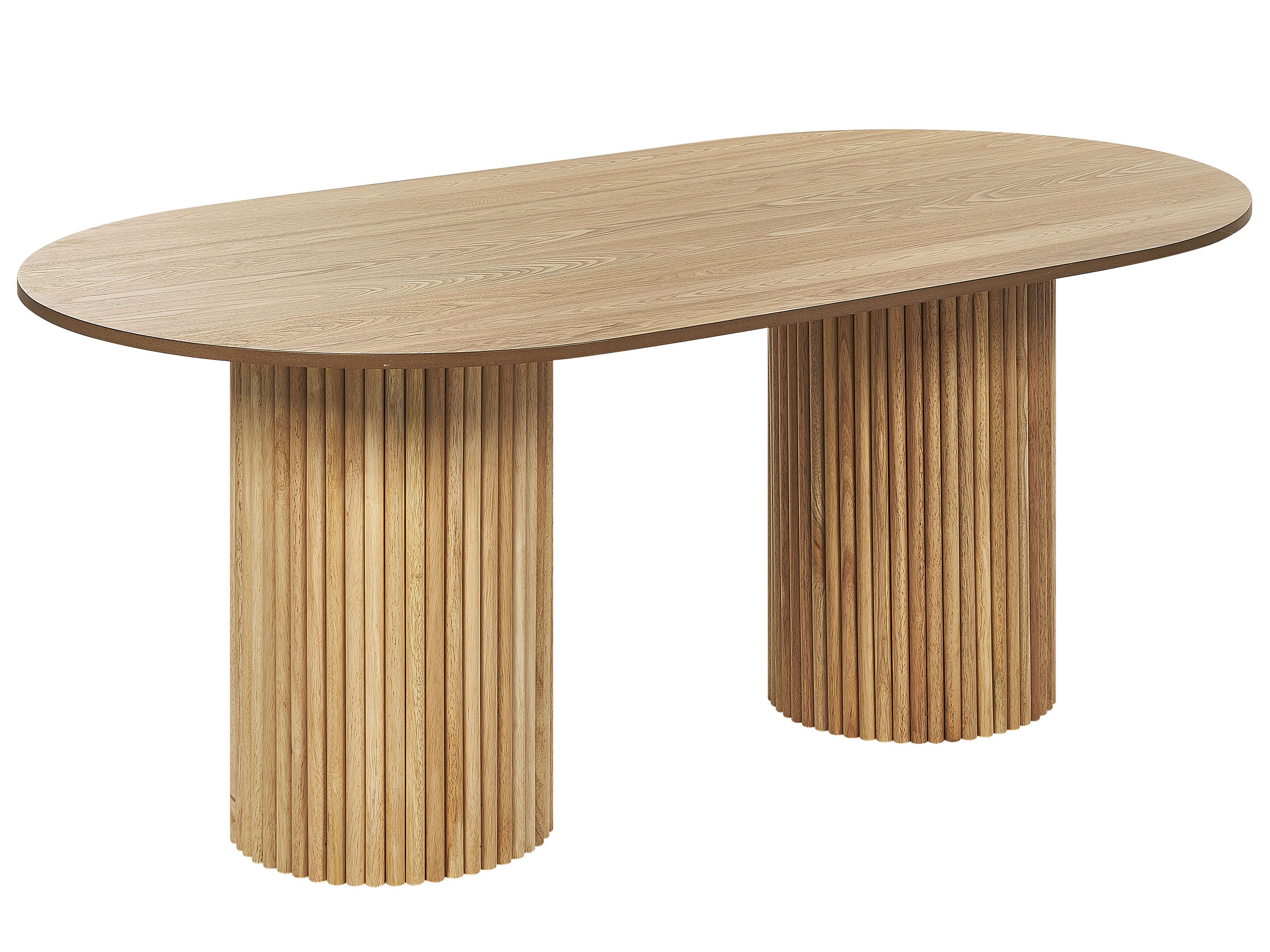 Oval Dining Table 180 x 100 cm Light Wood SHERIDAN | Beliani.co.uk