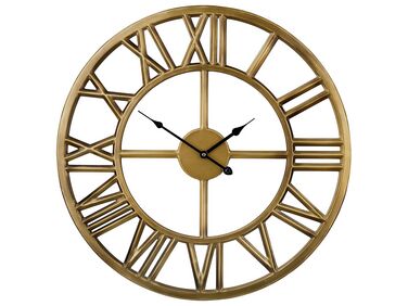 Iron Skeleton Wall Clock ø 61 cm Gold NOTTWIL