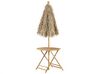 Tavolo da giardino con ombrellone legno di bambù chiaro 245 cm MOLISE_839871
