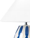 Keramisk bordlampe lys beige og blå LUCHETTI_844184