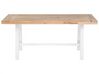 Zestaw ogrodowy drewniany stół i 2 ławki biały SCANIA_674527