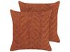 Conjunto de 2 almofadas decorativas tufadas em algodão laranja 45 x 45 cm LEWISIA_838814