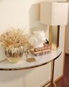 Glass Top Console Table Marble Effect White with Gold ORITA _862798