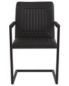 Set of 2 Faux Leather Dining Chairs Black BRANDOL_790037