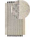 Tapis en laine blanc cassé et noir 140 x 200 cm TACETTIN_847200
