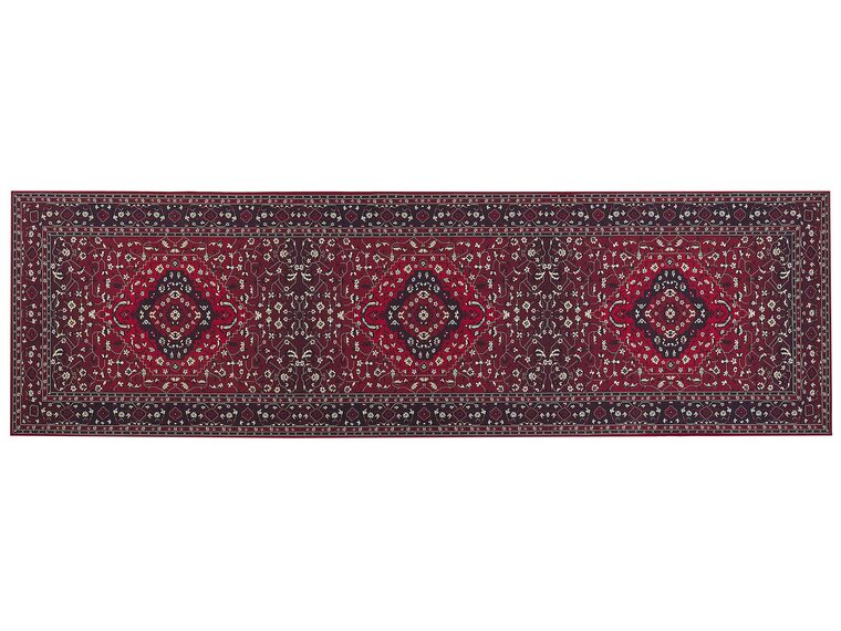 Teppich rot orientalisches Muster 60 x 200 cm Kurzflor VADKADAM_831433