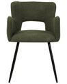 Conjunto de 2 sillas de comedor de bouclé verde oscuro SANILAC_877449