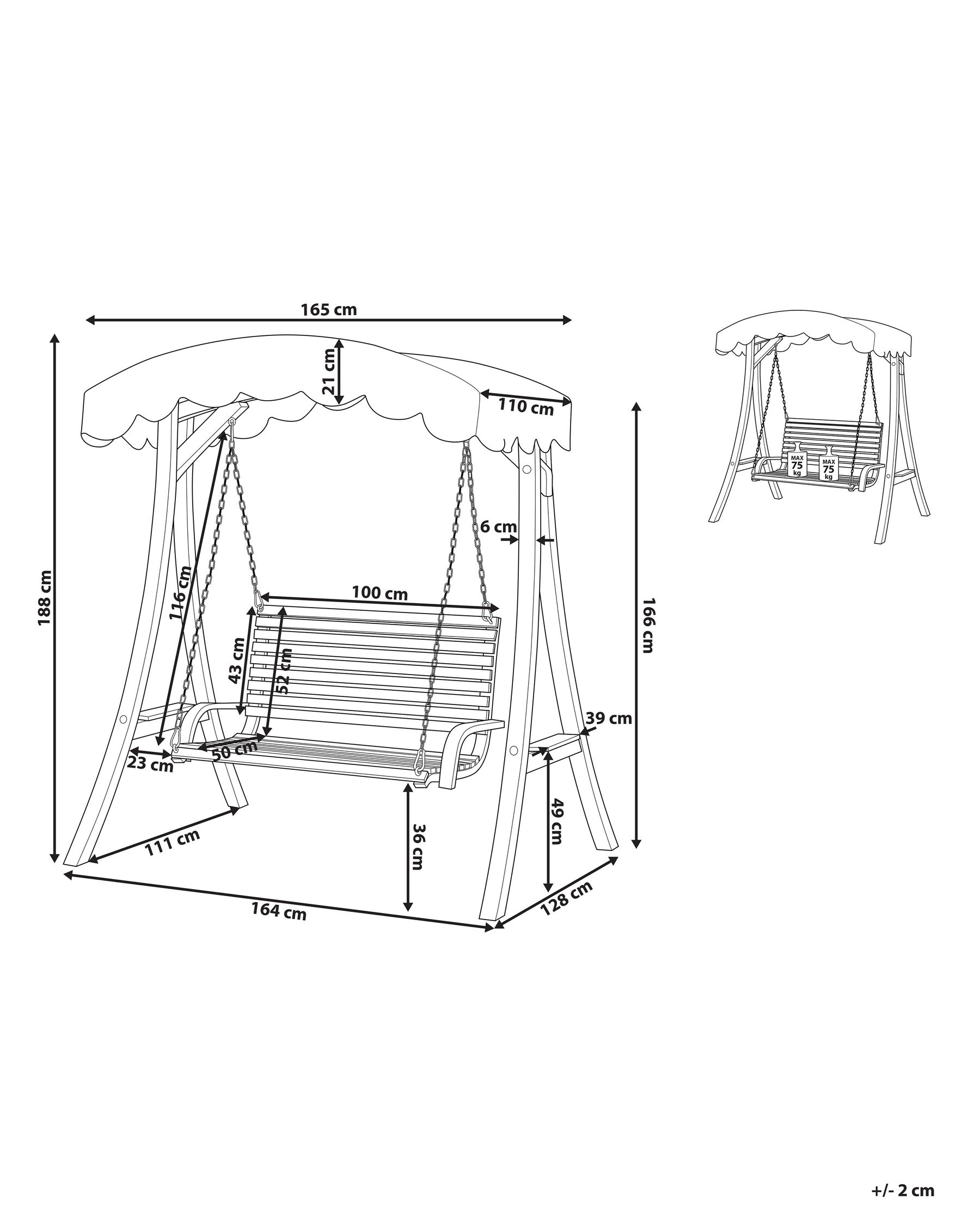 Columpio de jardín de madera beige ANDRIA | Beliani.es