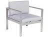 Salon de jardin en aluminium coussin en tissu gris clair table basse incluse SALERNO_679526