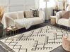 Teppich Baumwolle beige / schwarz 160 x 230 cm geometrisches Muster Kurzflor ERLER_840020