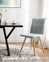 	Conjunto de 2 sillas de comedor de poliéster gris claro/madera clara BROOKLYN_743934