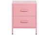 2 Drawer Steel Bedside Table Pink MALAVI_782705