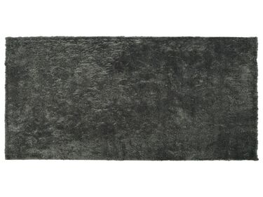 Vloerkleed polyester donkergrijs 80 x 150 cm EVREN