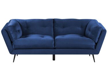3-Sitzer Sofa Samtstoff marineblau LENVIK
