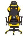 Cadeira gaming em pele sintética amarela e preta VICTORY_768103