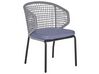 Salon de jardin bistrot table et 2 chaises grises PALMI_808224