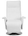 Faux Leather Recliner Chair White PRIME_709204