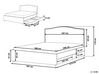 Fabric EU Super King Bed White LED with Storage Grey MONTPELLIER_780332