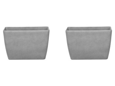 Set di 2 vasi polvere di pietra grigio chiaro 60 x 27 cm BARIS