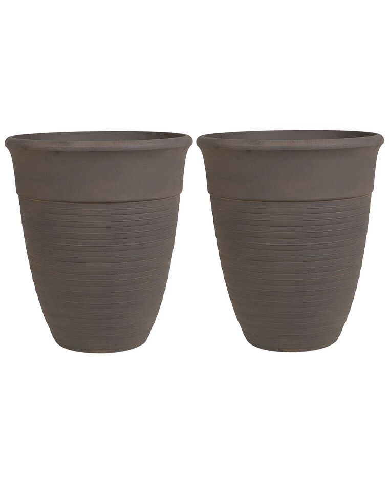 Set di 2 vasi per piante marrone ⌀ 50 cm KATALIMA_858222