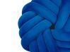 Velvet Knot Cushion 30 x 30 cm Blue AKOLA_790168