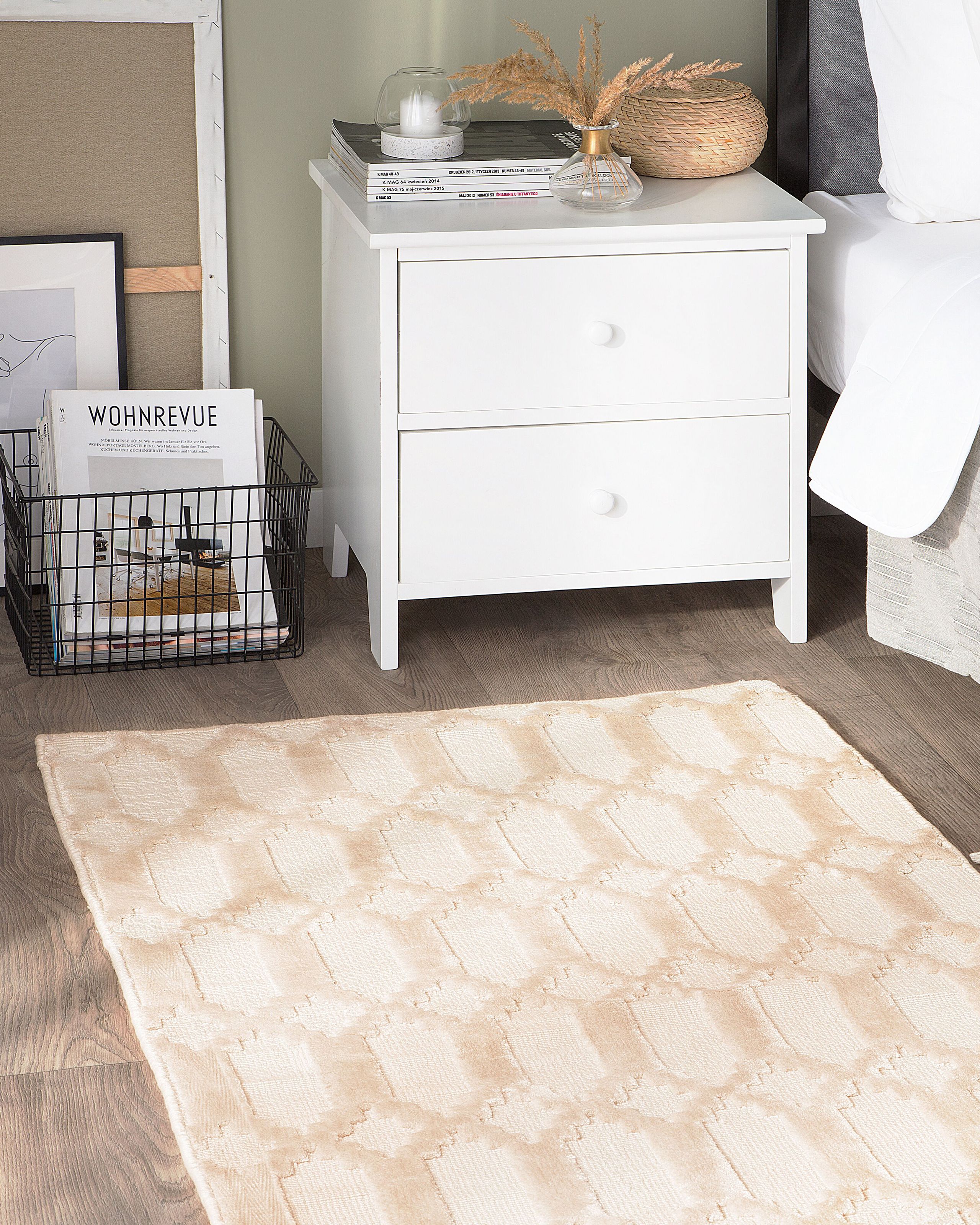 Tapete de viscose 80 x 150 cm creme CIZRE