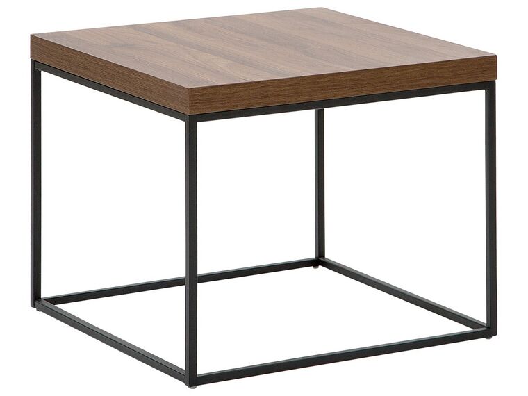 Table appoint bois foncé et noire DELANO_756716