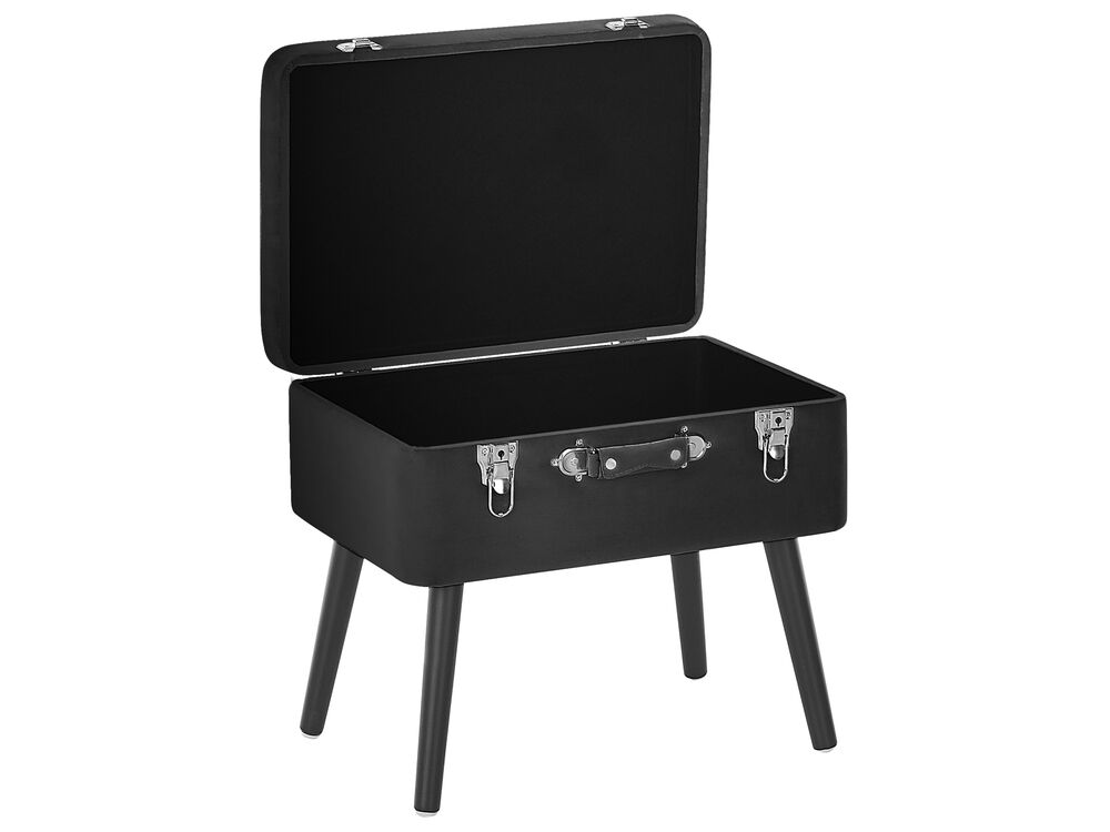 Velvet Storage Stool Black MALLARD Beliani.co.uk