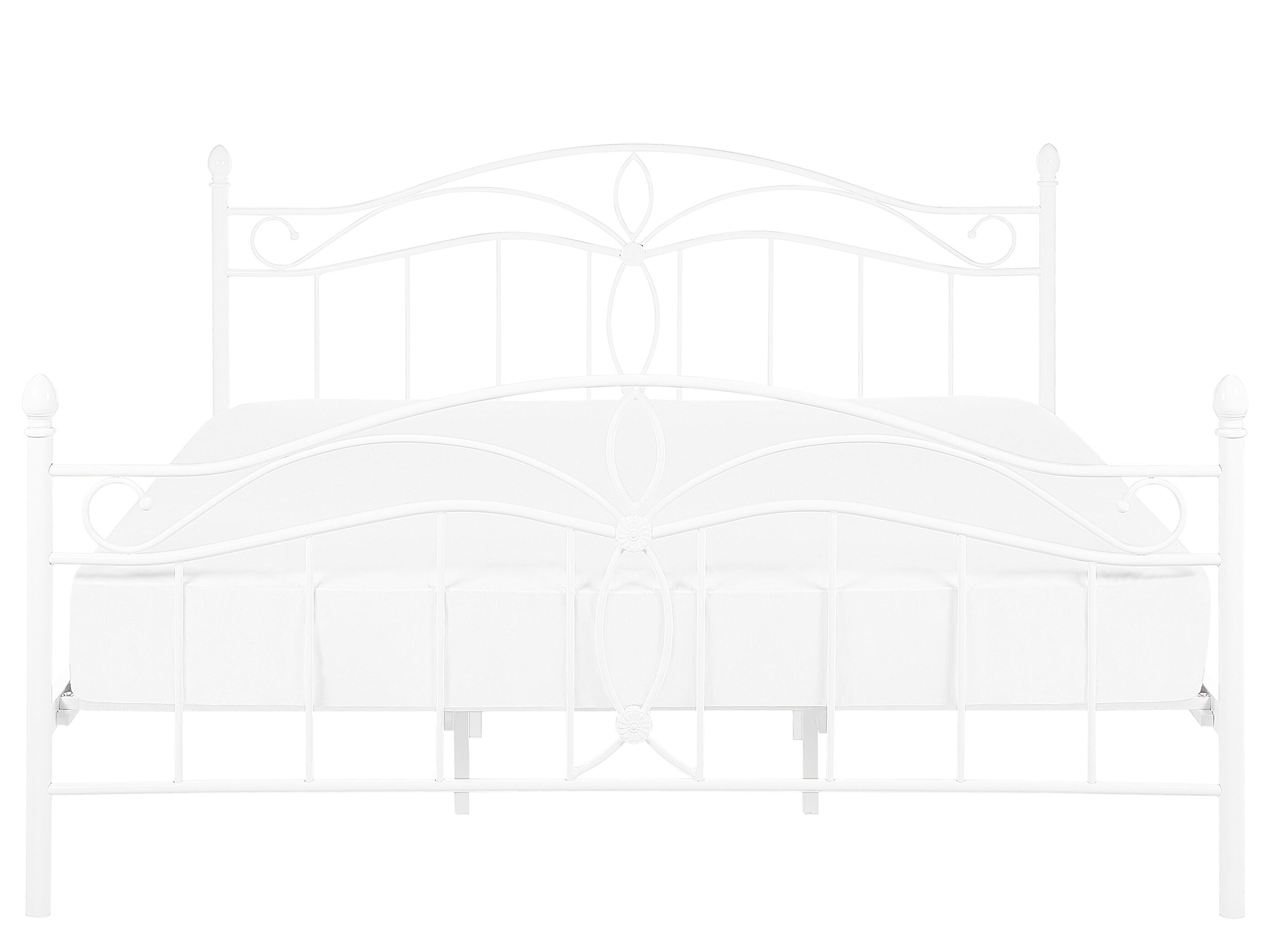 Letto Matrimoniale In Metallo 140x200 Cm Con Testiera E Rete A Doghe – Stile Legno, Spazio Contenitore 26,5 Cm