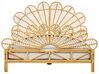 Ratanová paví postel 160 x 200 cm světlé dřevo FLORENTINE_868925
