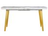 Rozkladací jedálenský stôl 160/200 x 90 cm mramorový efekt/zlatá MOSBY_793887