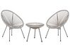 2 fauteuils spaghetti gris clair et table pour intérieur et extérieur ACAPULCO II_811568
