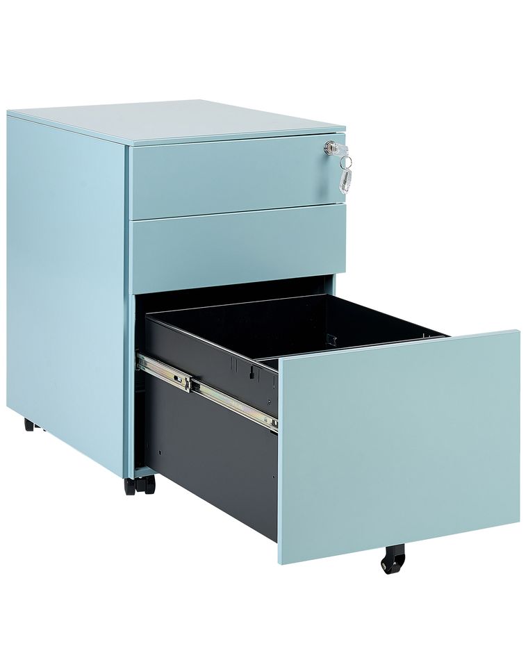 Office Star Aktenschrank Mit 3 Schubladen – Metall, Lila, 36,2x45,7x54 Cm, Für Büro & Homeoffice