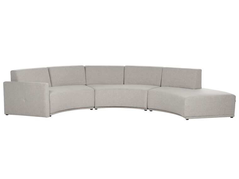 6 Seater Curved Linen Sofa Grey BOLEN_886529