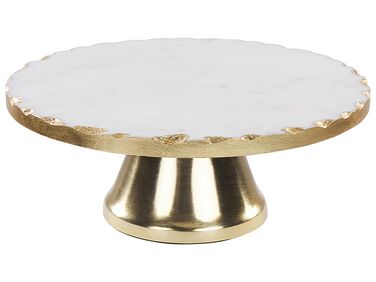 Marble Cake Stand White and Gold GREWENA