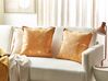 2 poduszki dekoracyjne bawełniane geometryczny wzór 45 x 45 cm pomarańczowe HOYA_892849